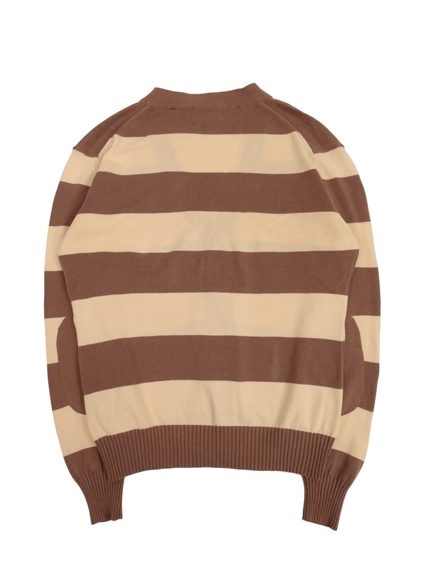 Burberry Cardigan Rayé Beige Et Marron Coton XL Homme