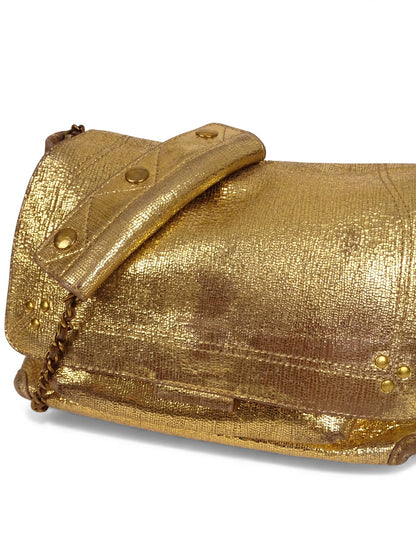 Jérôme Dreyfuss Sac "Lulu" M Lamé Or Cuir Pailleté