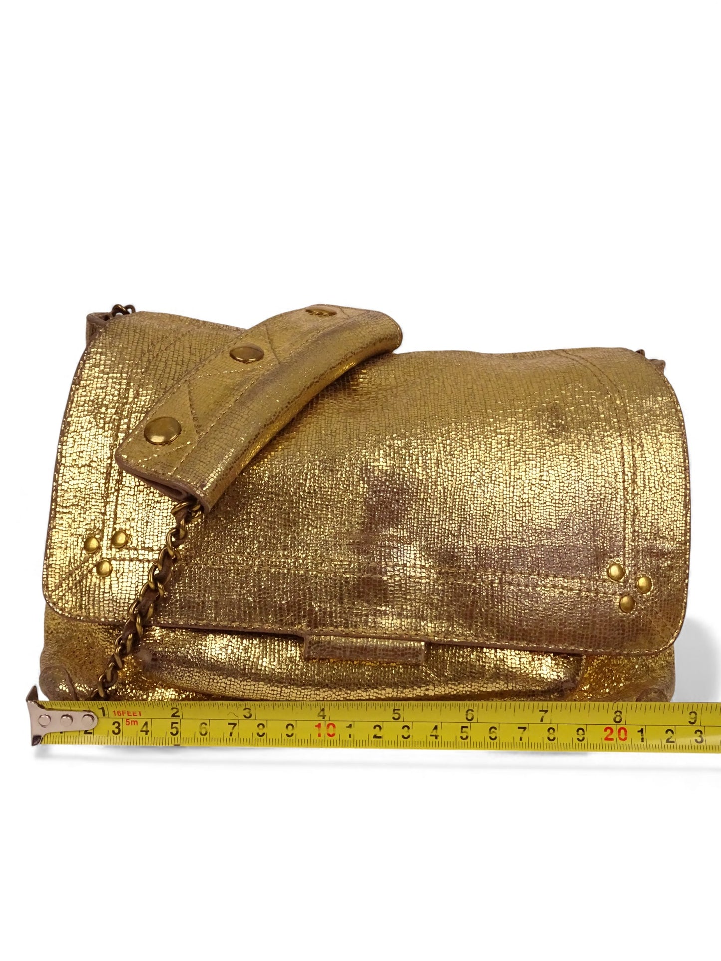 Jérôme Dreyfuss Sac "Lulu" M Lamé Or Cuir Pailleté