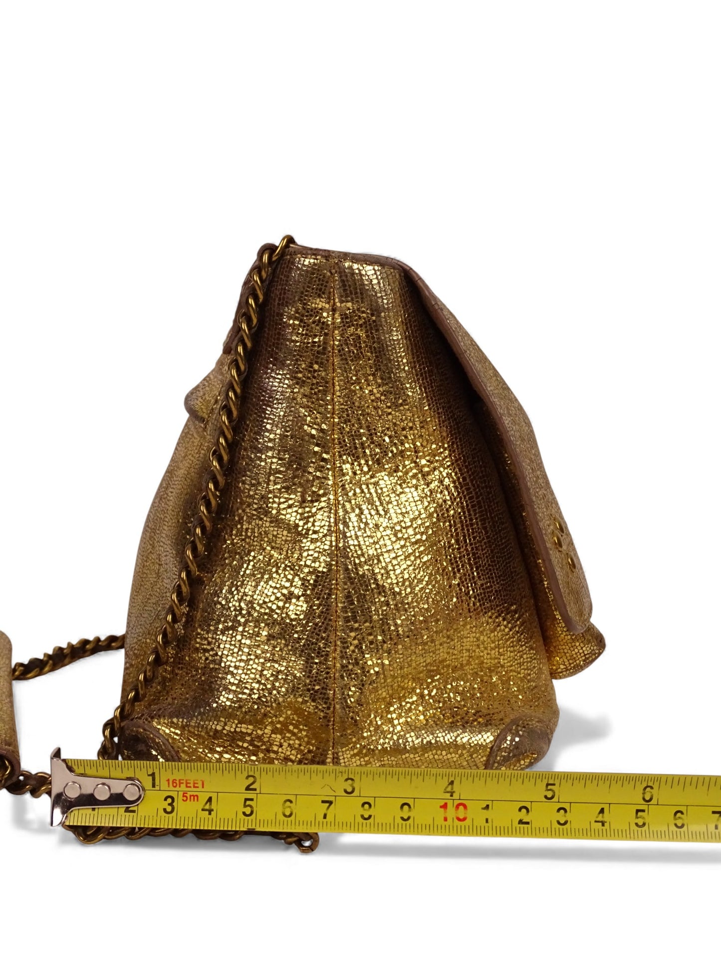 Jérôme Dreyfuss Sac "Lulu" M Lamé Or Cuir Pailleté