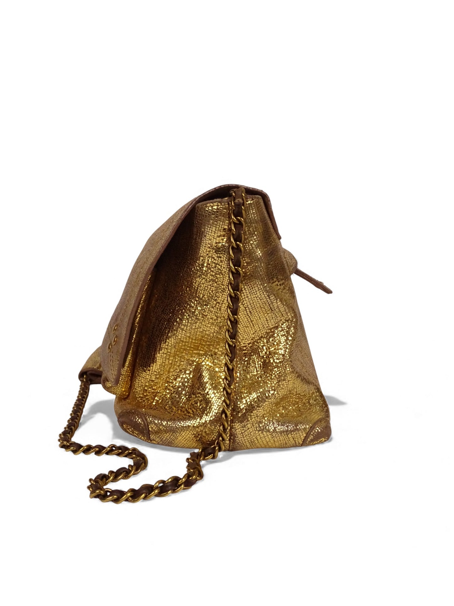Jérôme Dreyfuss Sac "Lulu" M Lamé Or Cuir Pailleté