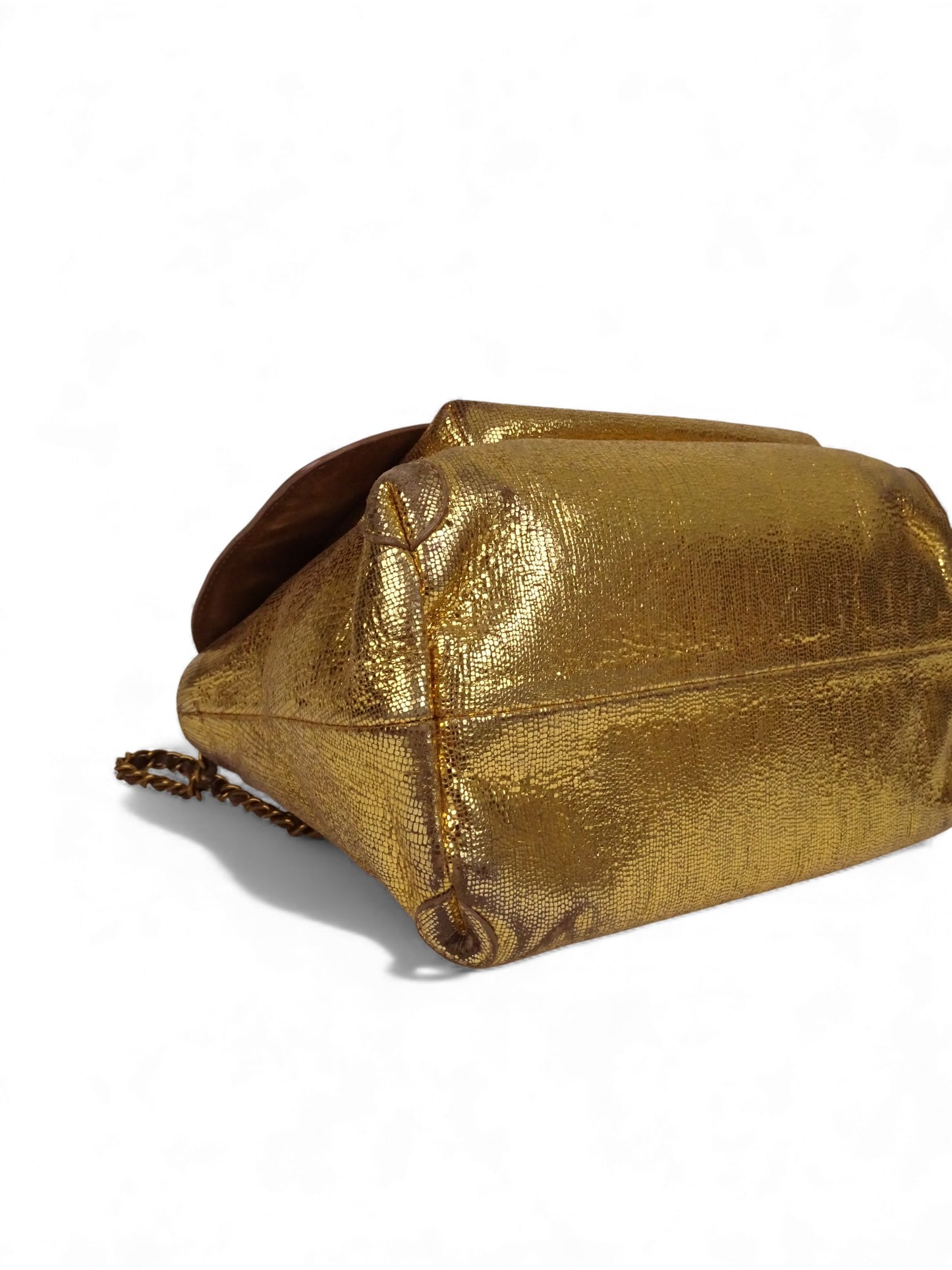 Jérôme Dreyfuss Sac "Lulu" M Lamé Or Cuir Pailleté