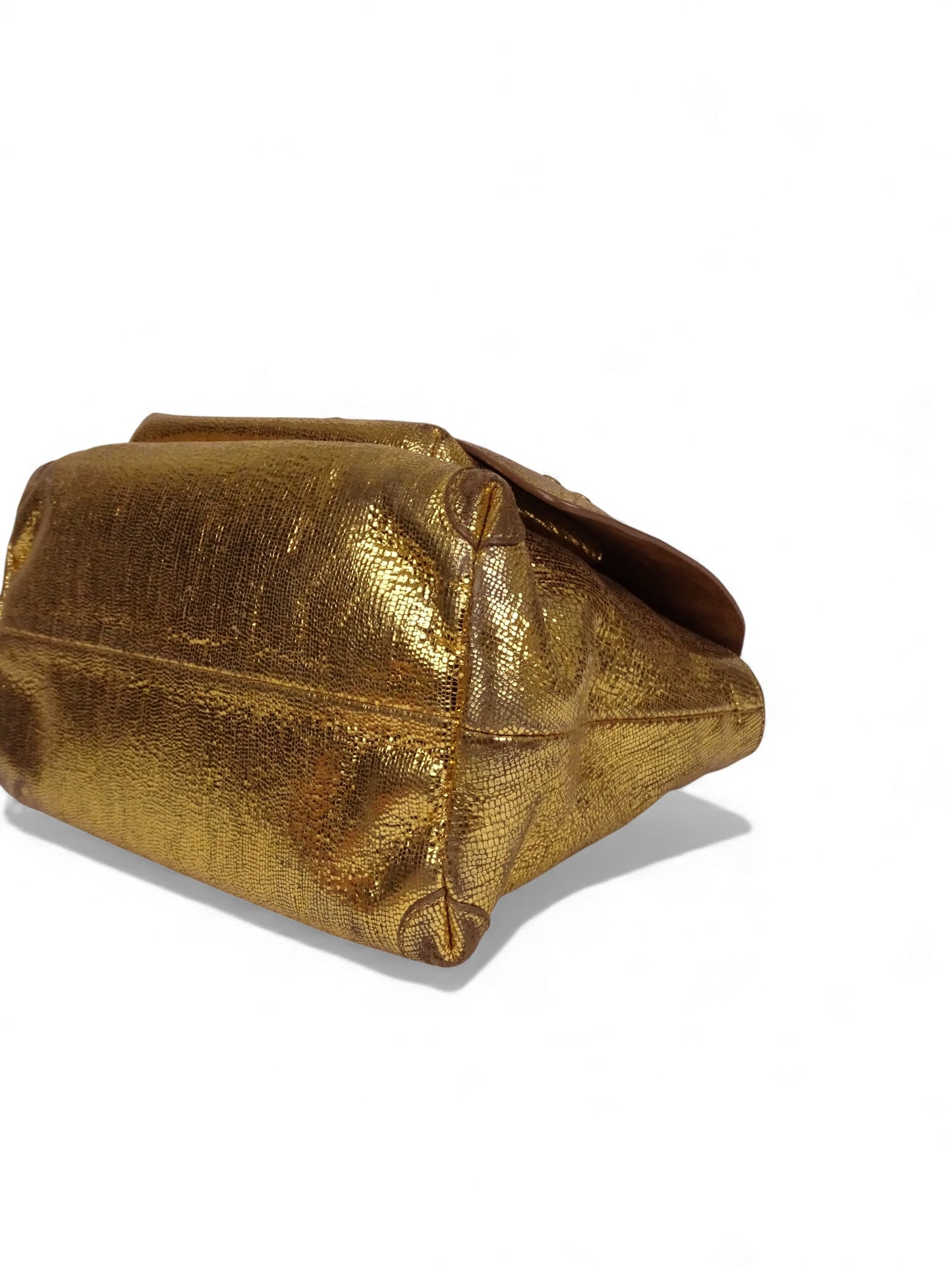 Jérôme Dreyfuss Sac "Lulu" M Lamé Or Cuir Pailleté