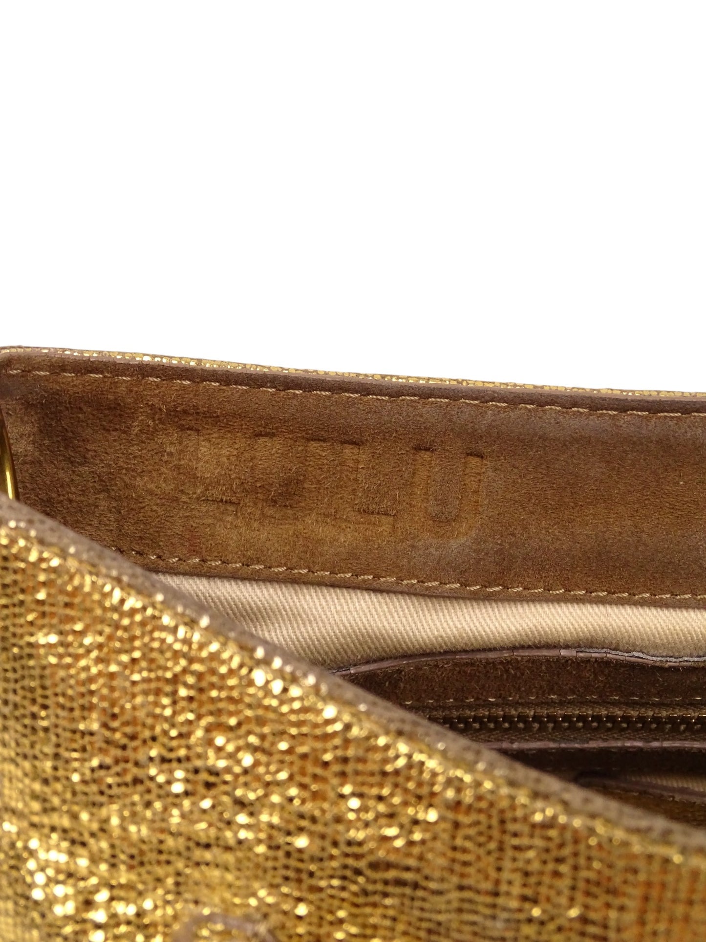 Jérôme Dreyfuss Sac "Lulu" M Lamé Or Cuir Pailleté