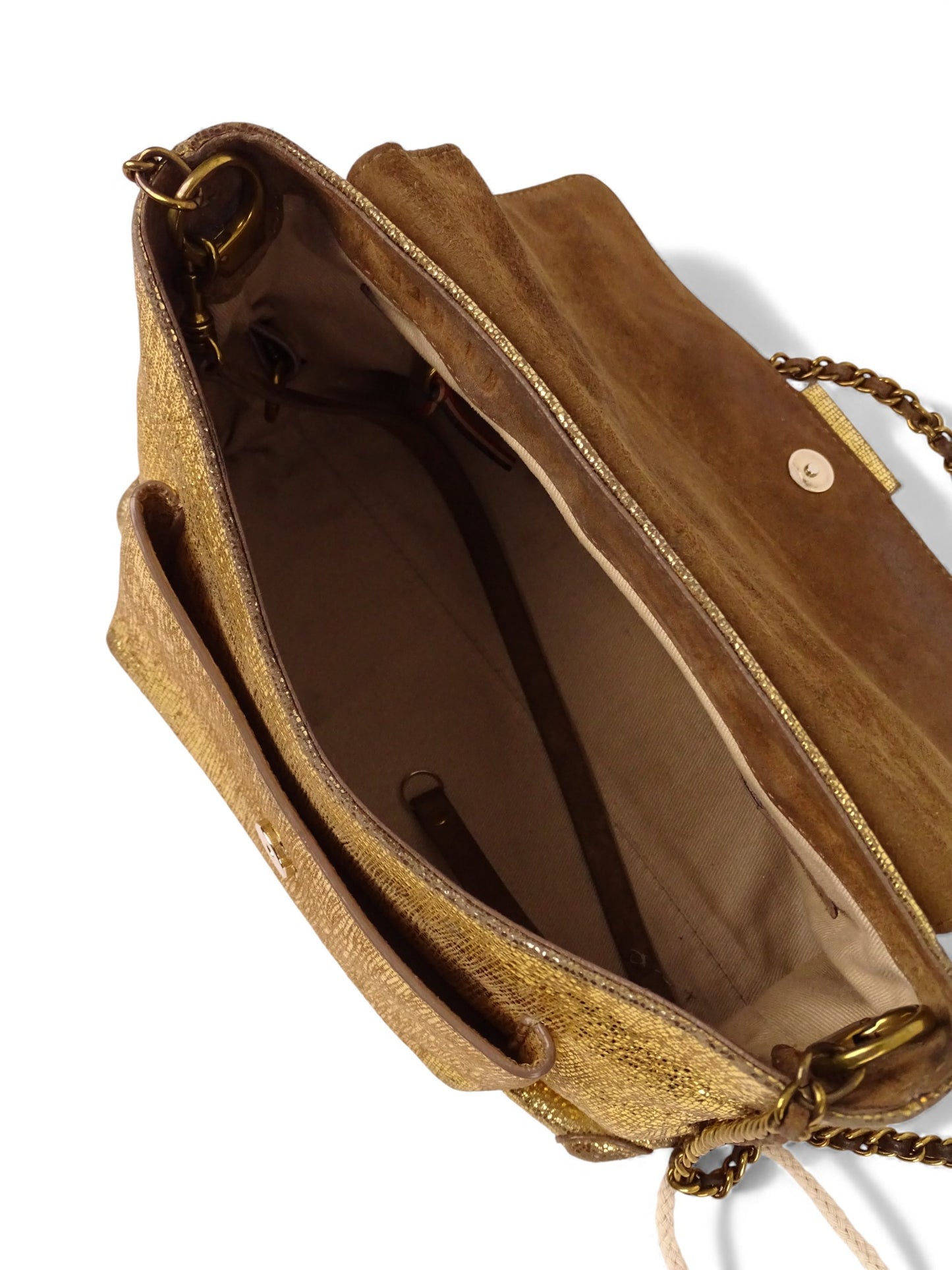 Jérôme Dreyfuss Sac "Lulu" M Lamé Or Cuir Pailleté