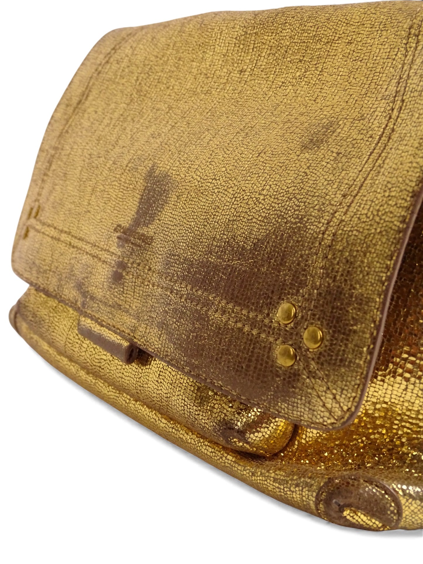 Jérôme Dreyfuss Sac "Lulu" M Lamé Or Cuir Pailleté