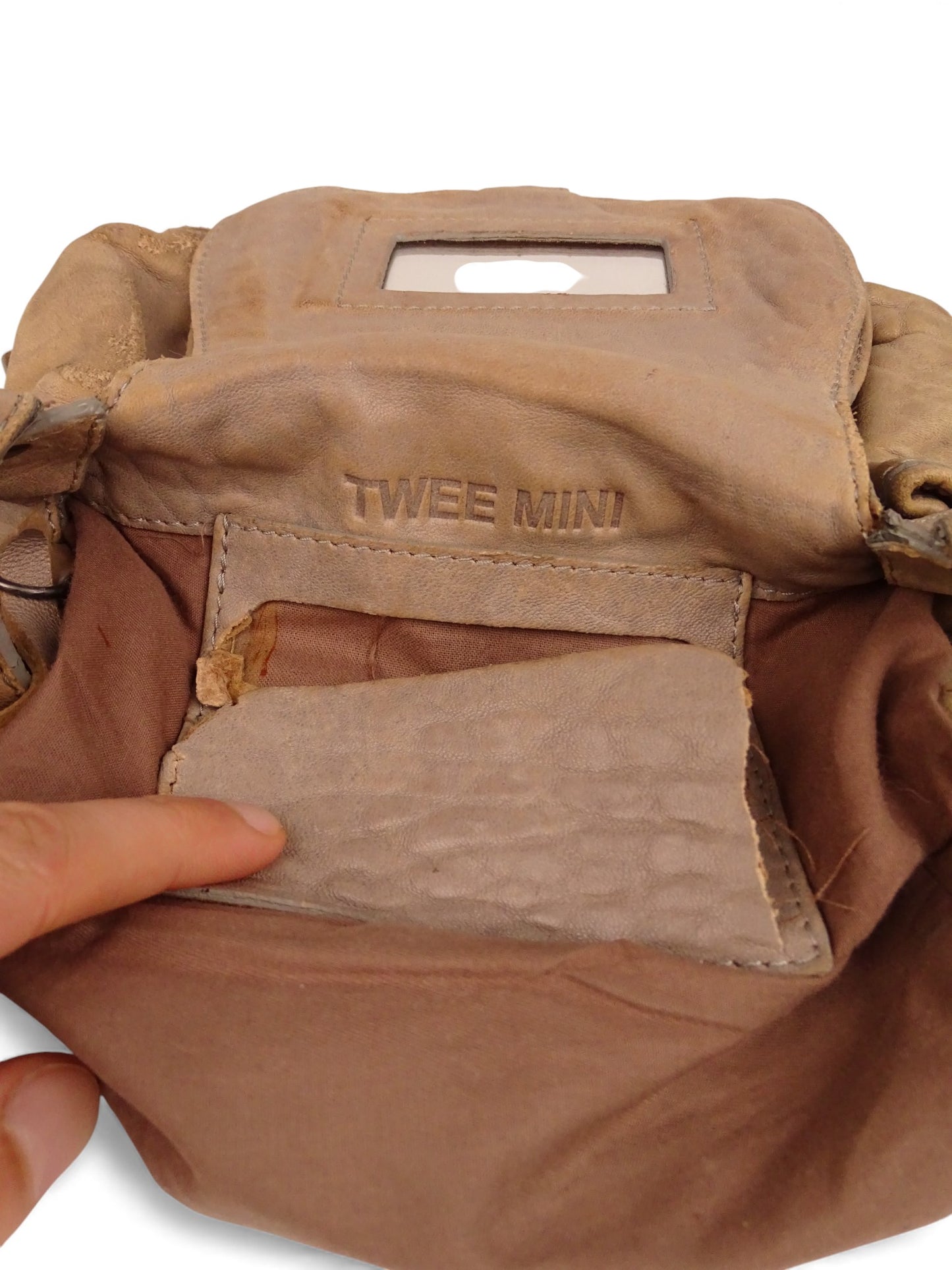 Jérôme Dreyfuss Sac Twee Mini Beige Cuir