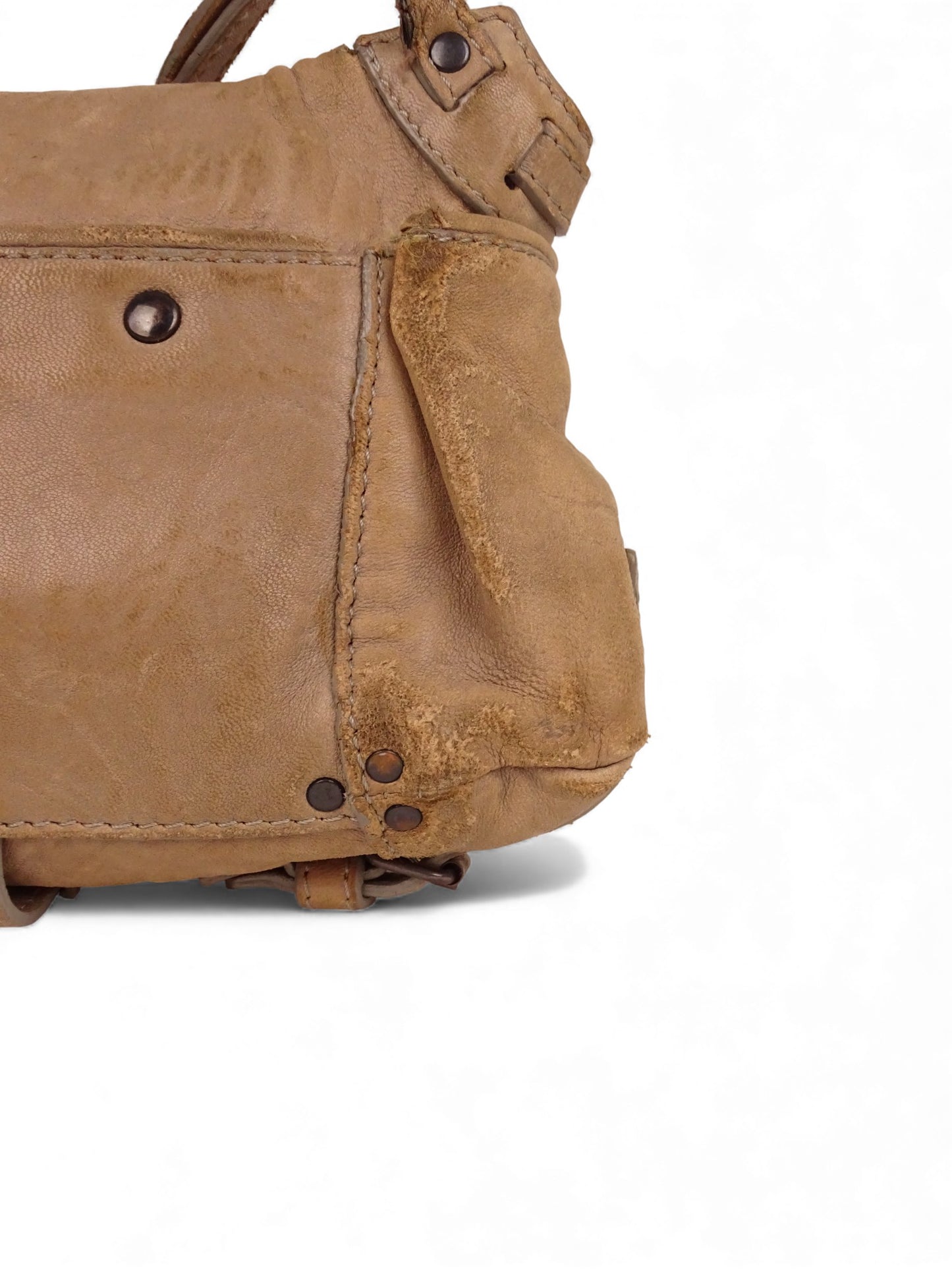 Jérôme Dreyfuss Sac Twee Mini Beige Cuir