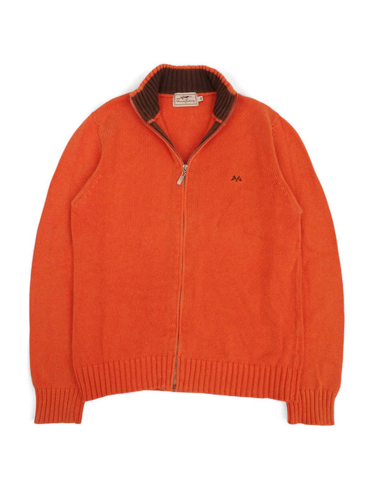 Burberry Pull Orange Coton Zippé Full Zip M Homme