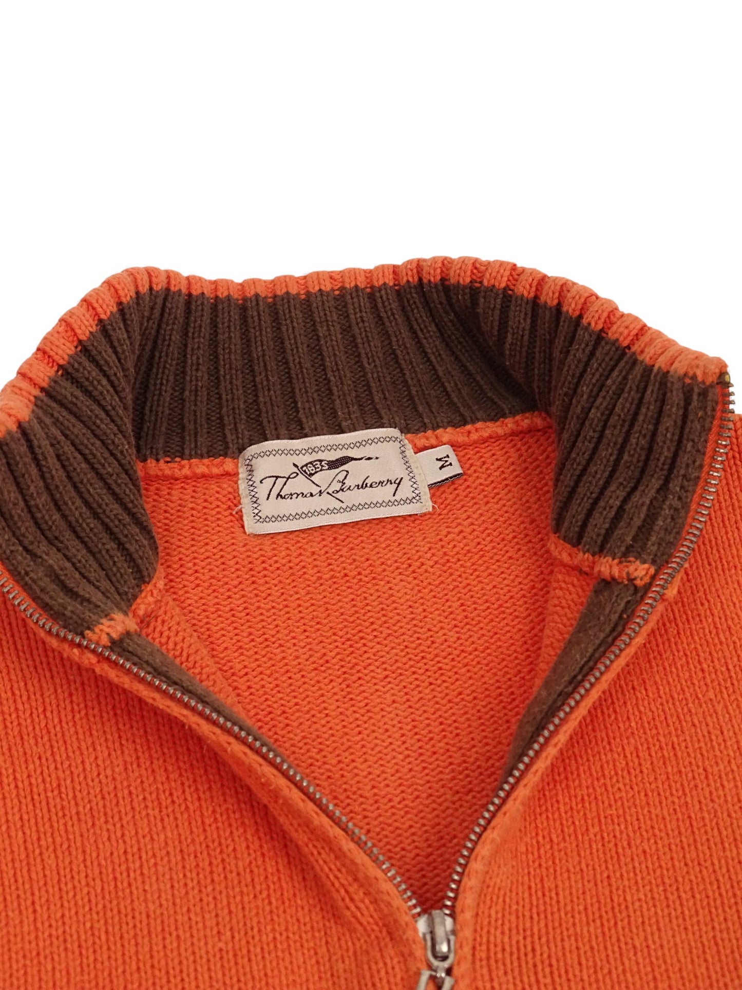 Burberry Pull Orange Coton Zippé Full Zip M Homme