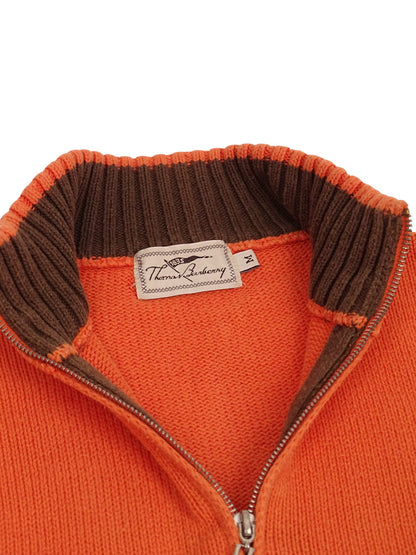 Burberry Pull Orange Coton Zippé Full Zip M Homme