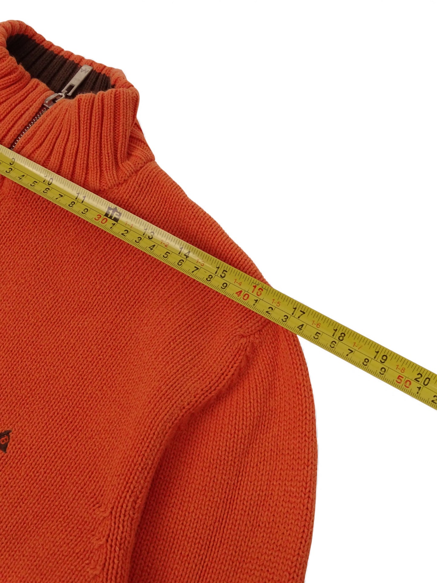 Burberry Pull Orange Coton Zippé Full Zip M Homme