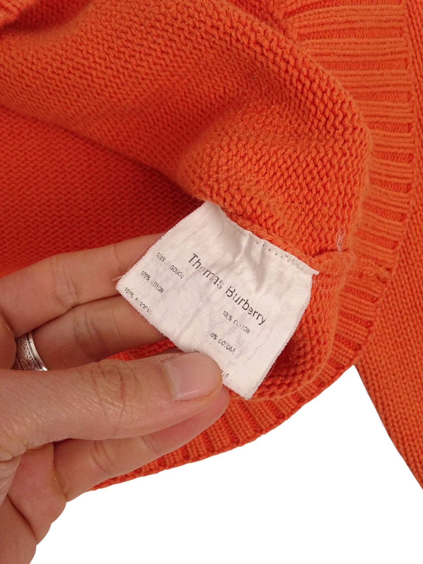 Burberry Pull Orange Coton Zippé Full Zip M Homme