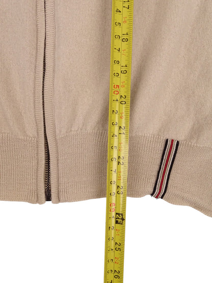 Burberry Gilet Zippé Beige 100% Laine XS Homme