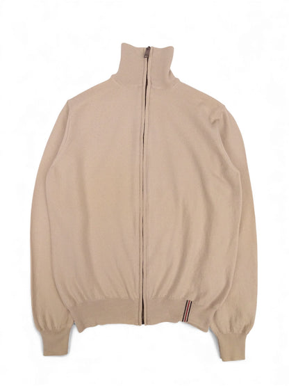 Burberry Gilet Zippé Beige 100% Laine XS Homme