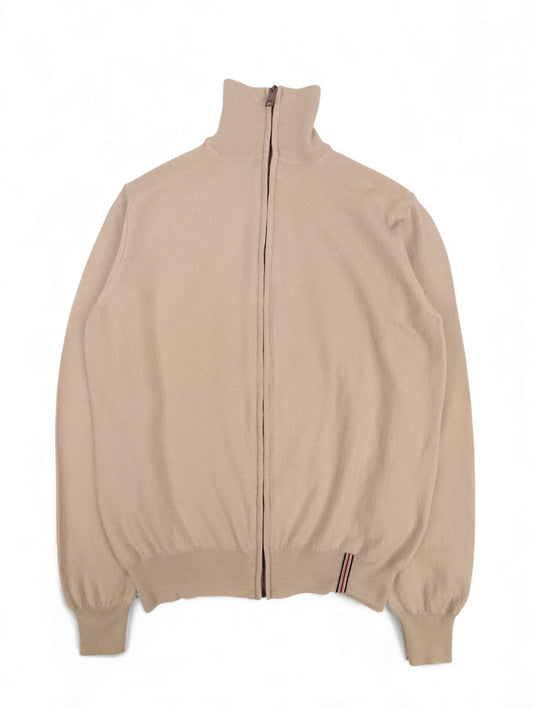 Burberry Gilet Zippé Beige 100% Laine XS Homme