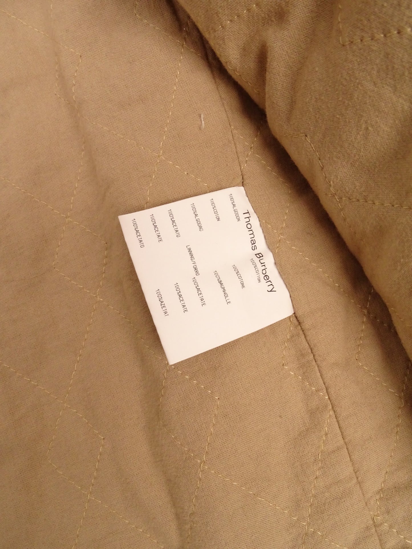 Burberry Veste Blouson Harrington Matelassé Demi-SaisonBeige Coton L Homme