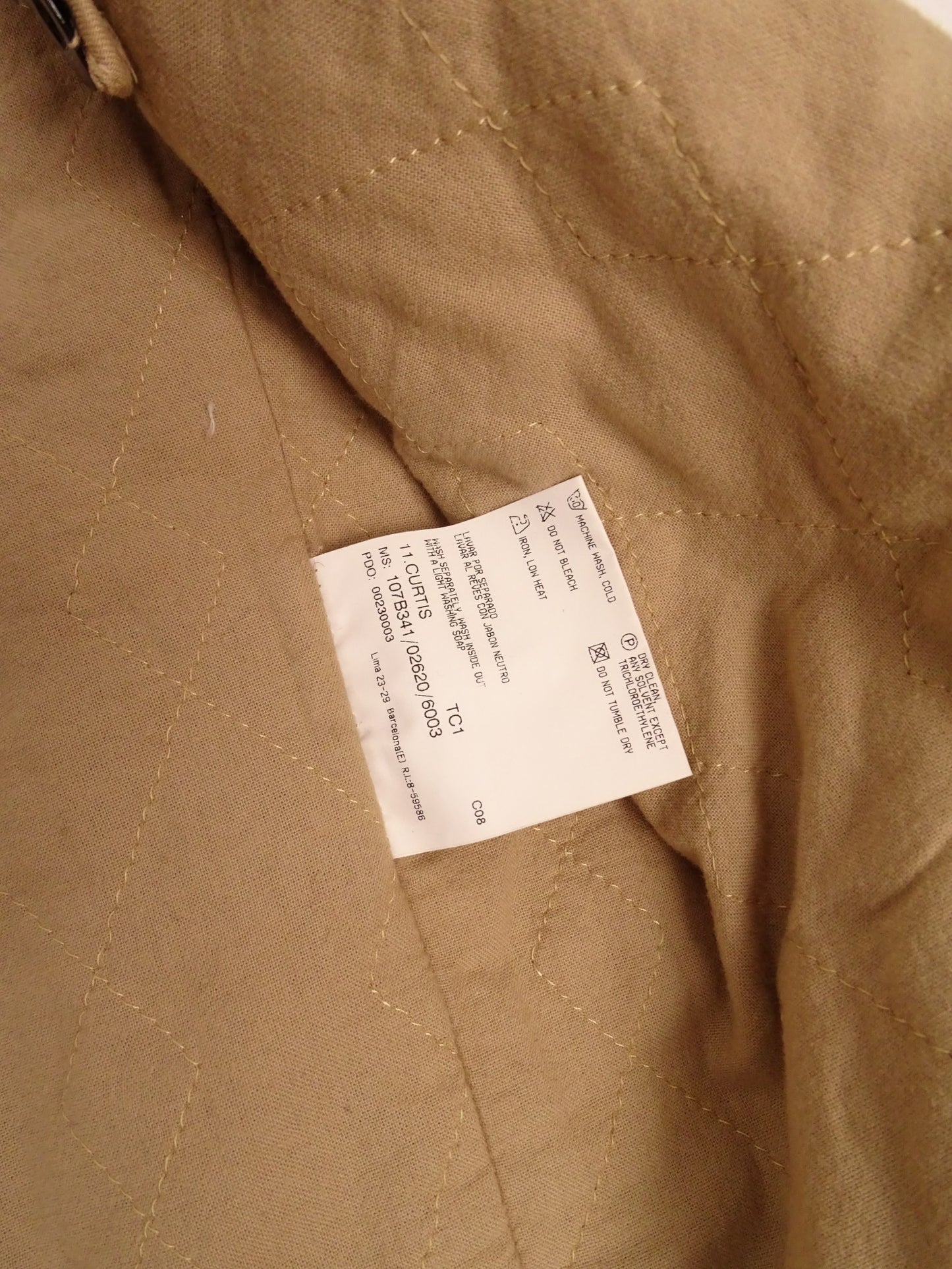 Burberry Veste Blouson Harrington Matelassé Demi-SaisonBeige Coton L Homme