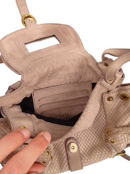 Jérôme Dreyfuss Sac Bandoulière Twee Mini Python Gris