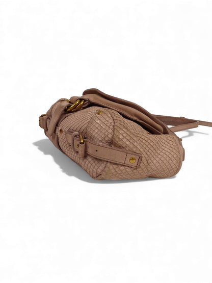 Jérôme Dreyfuss Sac Bandoulière Twee Mini Python Gris