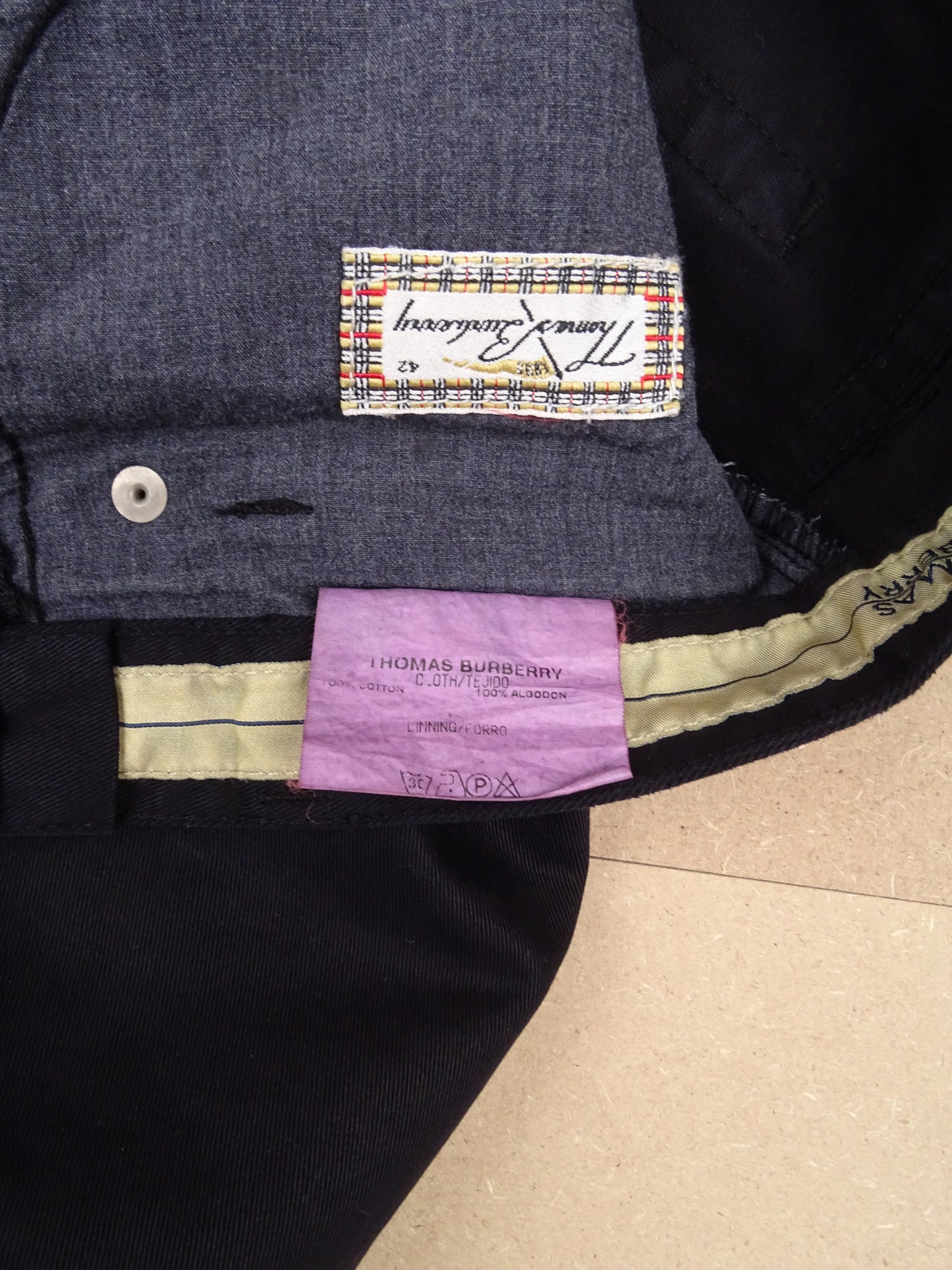 Pantalon Burberry Chino Bleu Marine 100% Coton 36 / XS / Homme