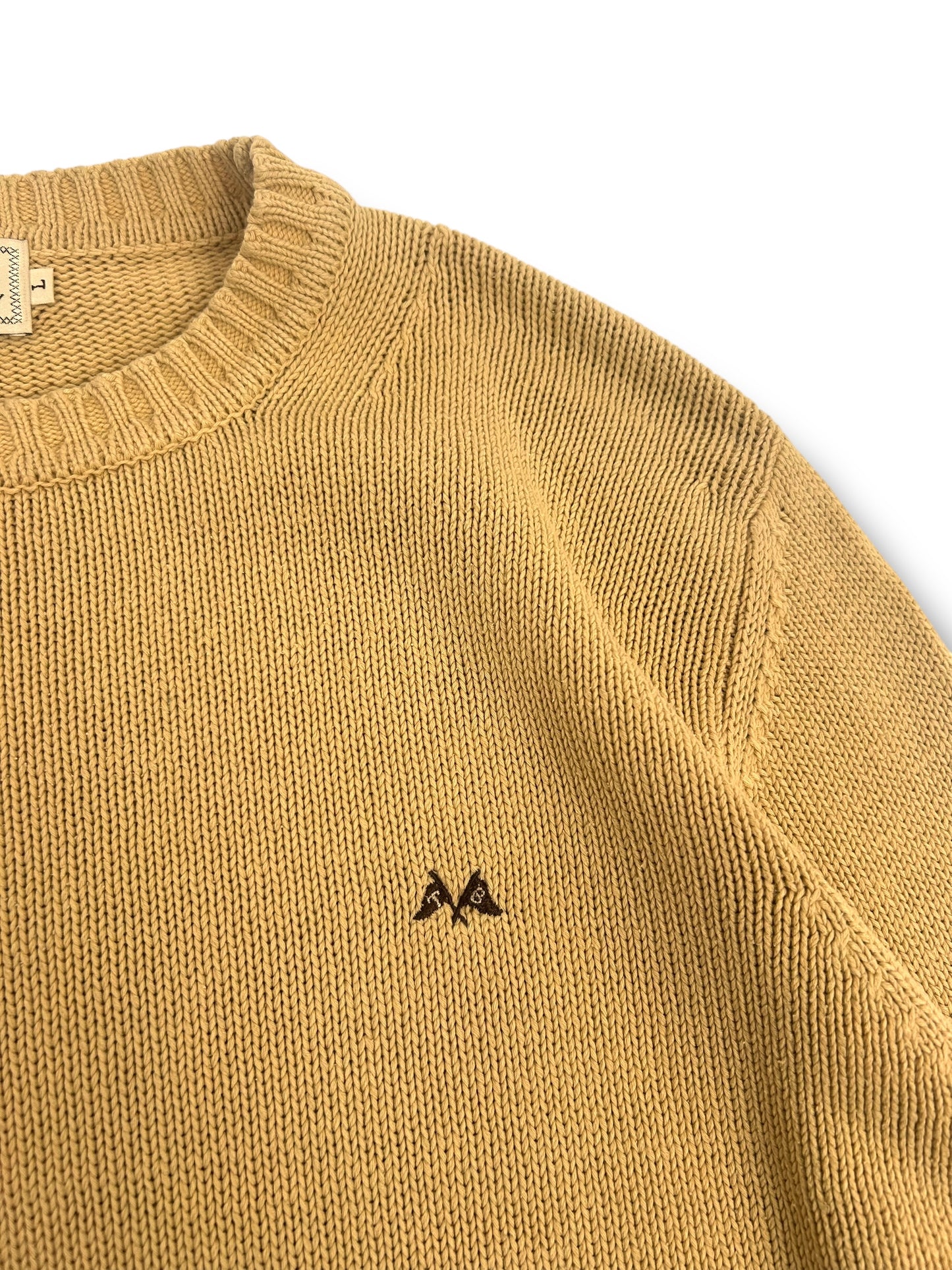 Burberry Pull Col Rond Beige Coton L Homme