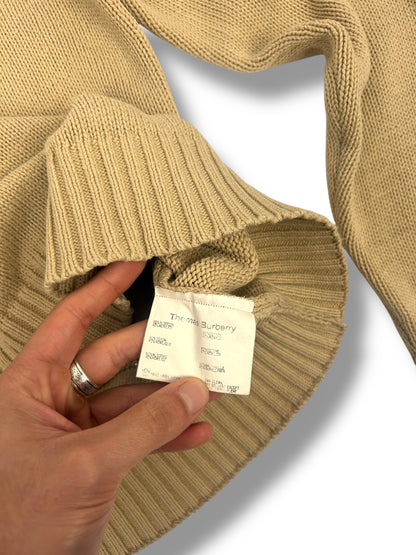 Burberry Pull Col Rond Beige Coton L Homme